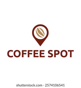 Pin location and coffee logo design illustration