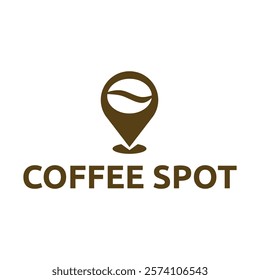 Pin location and coffee logo design illustration