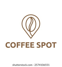 Pin location and coffee logo design illustration