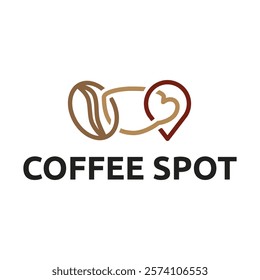Pin location and coffee logo design illustration