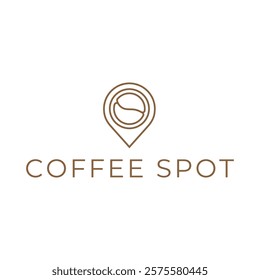 Pin location and coffee logo design illustration