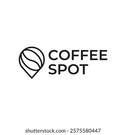 Pin location and coffee logo design illustration