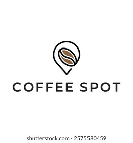 Pin location and coffee logo design illustration