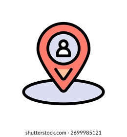 Ícone De Cor Da Localização Do Pin. Vetor de ponteiro de mapa, sinal e símbolo para design, apresentação, site ou elementos de aplicativos.