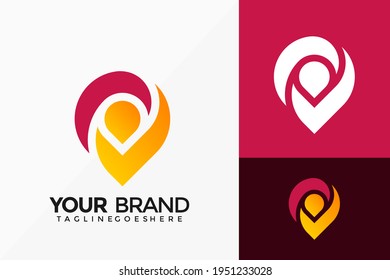 Pin Location Creative Logo Vector Design. Abstract emblem, designs concept, logos, logotype element for template.