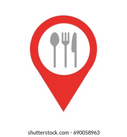 pin location with cutlery kitchen