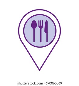 pin location with cutlery kitchen