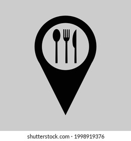 pin location cutlery kitchen icon vector design