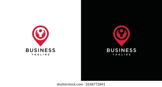 Fixar conceito de logotipo de design de localização. modelo de logotipo de localização de vetor.