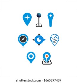 pin location drop navigation icon set