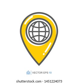 pin location flat icon template, vector location mark