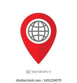 pin location flat icon template, vector location mark