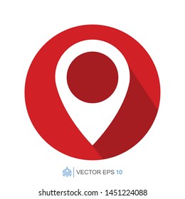 pin location flat icon template, vector location mark