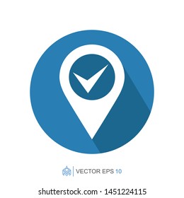 pin location flat icon template, vector location mark
