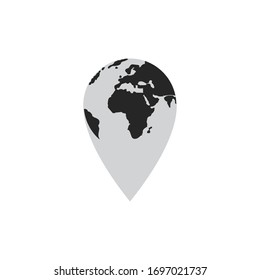 Pin Location Globe Icon In Trendy  Design Vector Eps 10