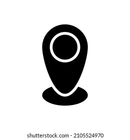 Pin-Location-Glyph-Vektorgrafik einzeln auf weißem Hintergrund