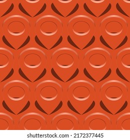Pin location gps icon with shadow and glow seamless pattern. isometric marker red shape element. Map navigation place vector symbol. Position pointer sign.