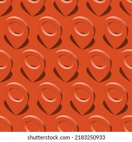 Pin location gps icon with shadow and glow seamless pattern. isometric marker red shape element. Map navigation place vector symbol. Position pointer sign. - Powered by Shutterstock - Get 15% off with code: PIKWIZARD15