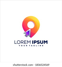 pin location gradient logo design