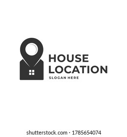 pin location and house logo concept for real estate company.