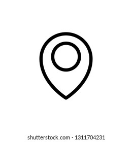 Pin location icon collection, editable stroke, vector eps 10