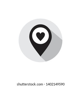 Pin Location Icon , flat design Vector Illustration
