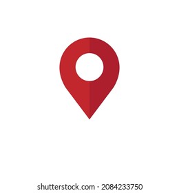 Pin location icon flat design. Vector illustration on white background.