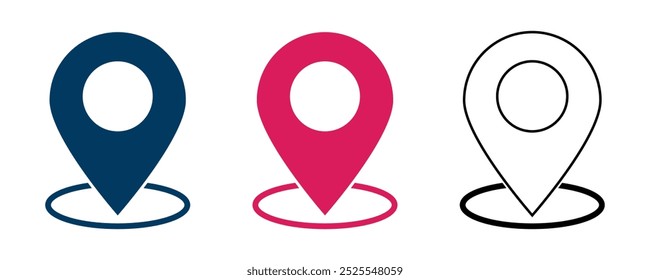 Pin location icon, flat vector illustration.