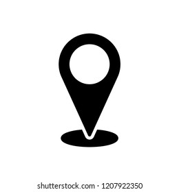 Pin Location Icon. Locator Vector on Glyph Style & White Background. EPS 10.