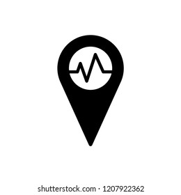Pin Location Icon. Locator Vector on Glyph Style & White Background. EPS 10.