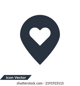 pin location icon logo vector illustration. Pin Point symbol template for graphic and web design collection