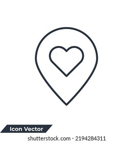 pin location icon logo vector illustration. Pin Point symbol template for graphic and web design collection