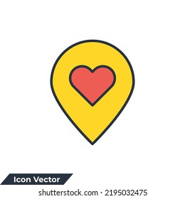 ilustración vectorial del icono de ubicación de anclaje. Plantilla de símbolo Pin Point para colección de diseño gráfico y web