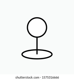 Pin Location Icon. Map Pointer Vector, Sign and Symbol in Line Art Style for Design, Presentation, Website or Apps Elements.
