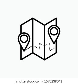 Pin Location Icon. Map Pointer Vector, Sign and Symbol in Line Art Style for Design, Presentation, Website or Apps Elements.