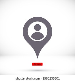 Pin Location Icon. Map Pointer Vector, Sign and Symbol for Design, Presentation, Website or Apps Elements.
