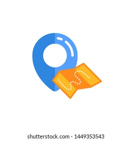 pin location icon with map vector design. pin map sign symbol design