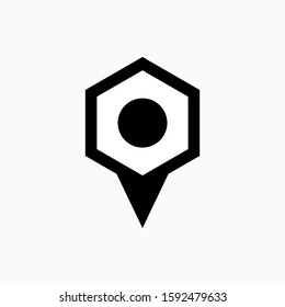 
Pin Location Icon - Object Place Illustration, As A Simple Vector Sign & Trendy Symbol for Design and Websites, Presentation or Application.