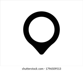 Pin location icon outline and linear vector.