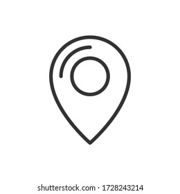 Pin location icon. Outline pointer. Vector Illustration.
