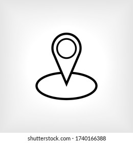 Pin Location Icon. Place or Mark Sign. Maps Symbol - Vector Illustration for Design and Websites, Presentation or Application. 