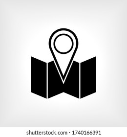 Pin Location Icon. Place or Mark Sign. Maps Symbol - Vector Illustration for Design and Websites, Presentation or Application. 
