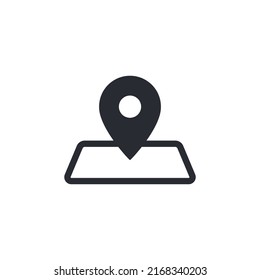 Pin. Location icon. Point sign. Pin icon vector. Location icon. Pointer. Marker icon. Map pointer. Gps navigation. Road map. Position indicator. Ui elements. Route travel. Navigation button. Map sign.