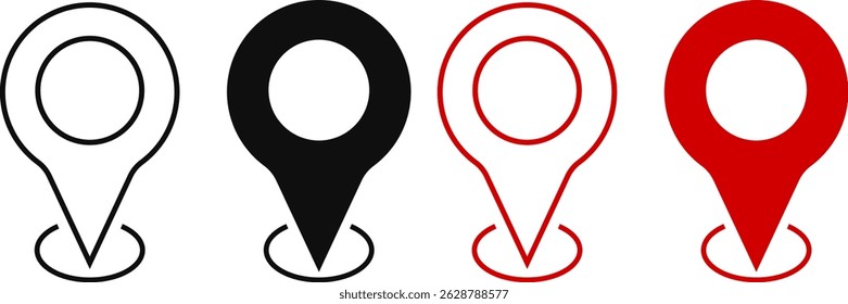 pin location icon. position symbol. perfect for maps.  place address navigation locator sign