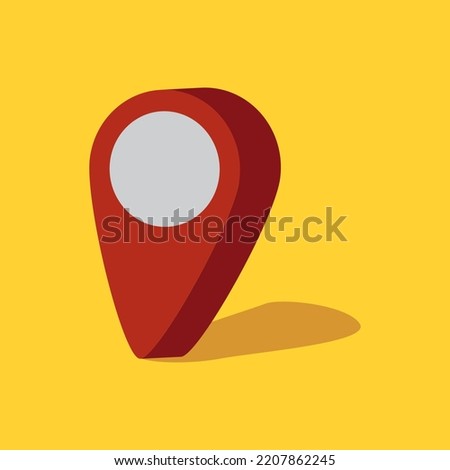 Pin location icon in red 3d Style