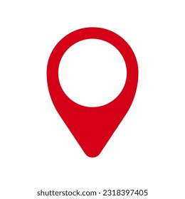 pin location icon red in flat style. Vector illustration