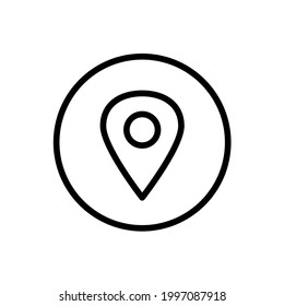 Pin location icon with rounded style