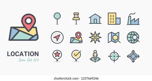 Pin Location icon set 2