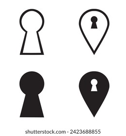 Pin Location icon set isolated on white