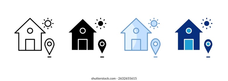 Pin Location Icon Set Multiple Style Collection